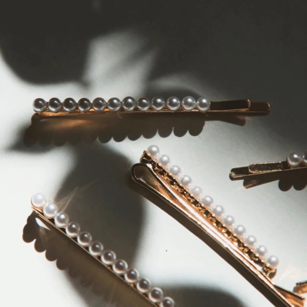 Gold and Pearl Hair Pins (3)